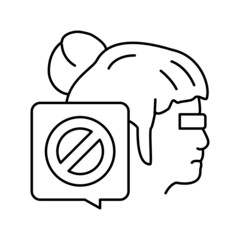 canceled kid girl line icon vector illustration