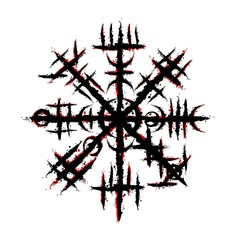 Norse viking black blood symbol - obrazy, fototapety, plakaty
