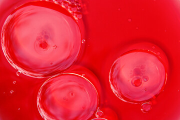 Abstract bright red background. Red blood cells. Close up