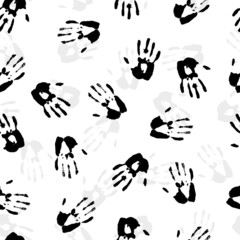 Human hands print seamless background