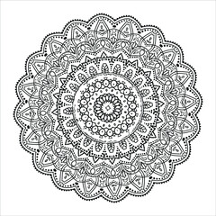 Abstract black invitation on white background. Geometric shape. Minimal floral pattern. Abstract icon. Geometric art poster. Old wallpaper. Geometric frame. Mandala.