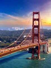 Raamstickers Golden Gate Bridge in San Francisco © Sergii Figurnyi