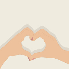Fototapeta premium Hands making heart shape vector illustration