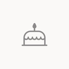 Birthday cake vector icon sign symbol