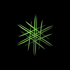 Obraz premium snowflake on black with green vector element for texture 