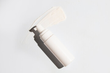 mockup of perfume skin care bottle cosmetic tube of beauty makeup facial, treatment cleanser face foam, beauty healthcare branding packaging in water splash