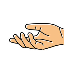 give hand color icon vector illustration