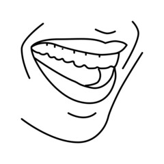 mouth with teeth and lips line icon vector illustration