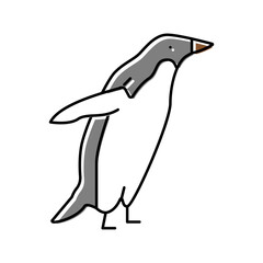penguin bird color icon vector illustration