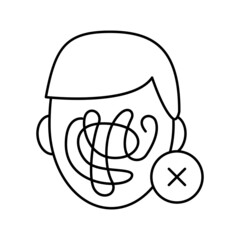 self cancellation line icon vector illustration