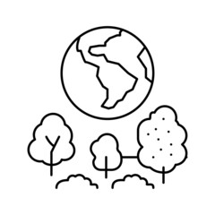 earth environment line icon vector illustration