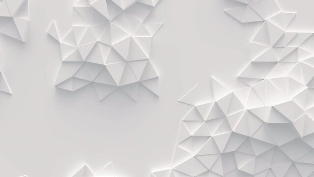 Abstract motion background from random moving triangles, seamless loop animation