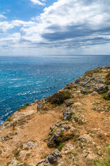 Urlaub Mallorca Spanien Cala Mandia Panorama Meerblick von den Klippen 