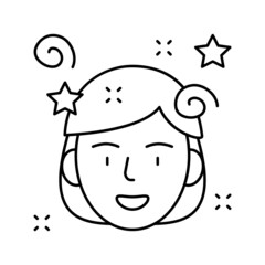 fun mood line icon vector illustration