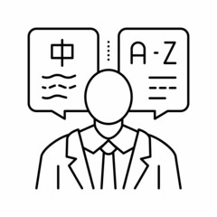 translator language business line icon vector illustration