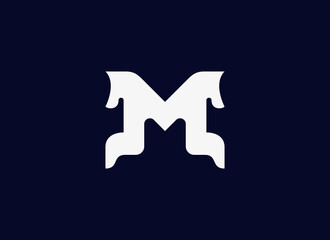 Initial Letter M Logo. Usable for Business and Branding Logos. Flat Vector Design Template Element