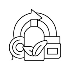 eco plastic line icon vector illustration