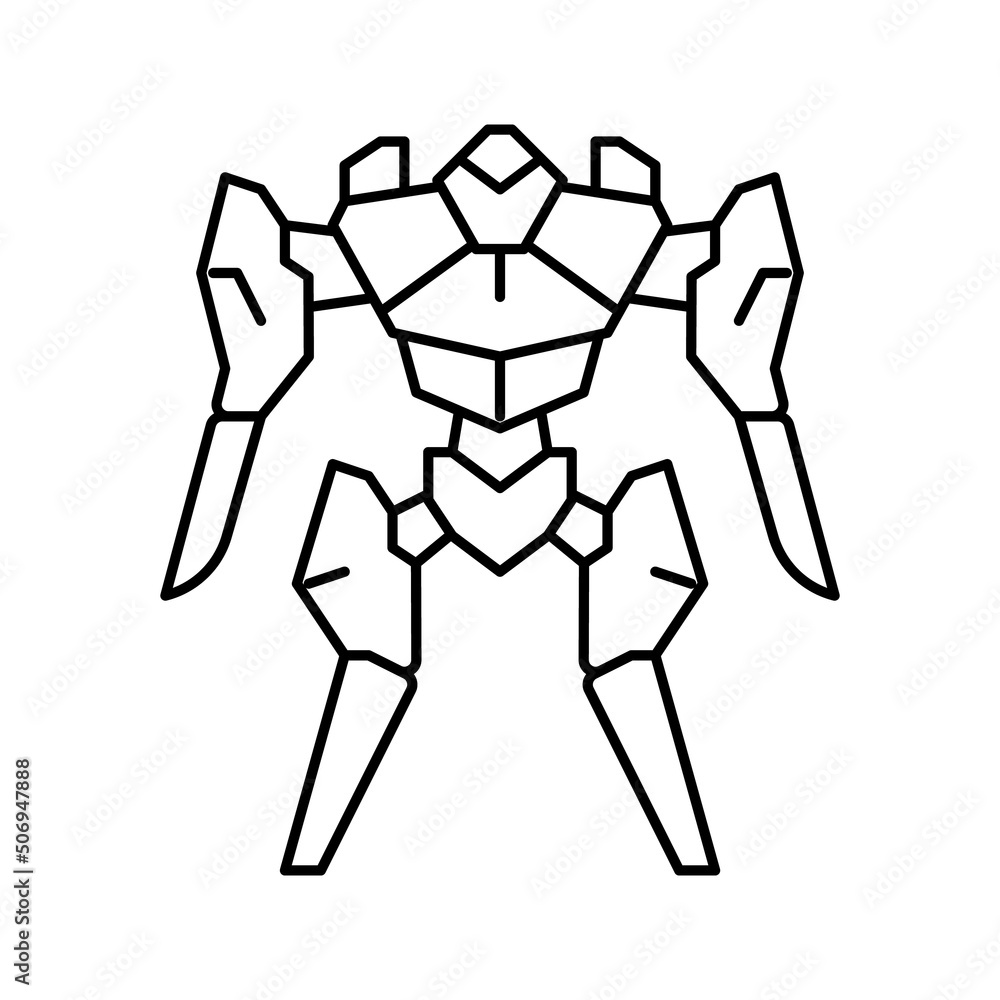 Aufkleber future robot line icon vector illustration