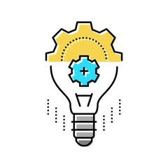 innovation light bulb color icon vector illustration