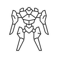 future robot line icon vector illustration