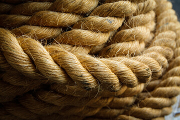 Detail of rope used at Círio de Nazaré, the largest Marian procession in the world, which happens every October in Belém, Pará, Amazon, Brazil. - obrazy, fototapety, plakaty