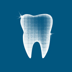 White Tooth icon - dental logo template vector illustration