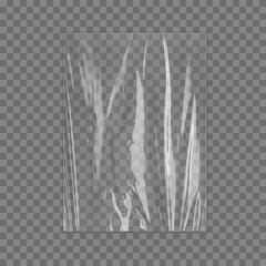 Realistic plastic wrap texture. Polyethylene cover