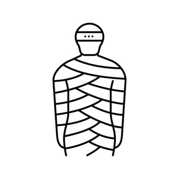 recommend clip art: mummy egypt line icon vector illustration