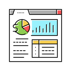 sales report color icon vector illustration