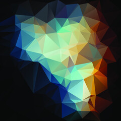 Obraz premium Contrast dark light premium background with luxury polygonal pattern triangles. Low poly gradient shapes luxury tech vector. Rich background for poster premium triangles design in blue black brown 