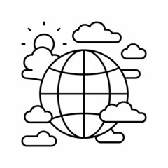 global climate line icon vector illustration