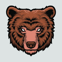 calm bear face without eyes