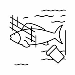 pollution water line icon vector illustration