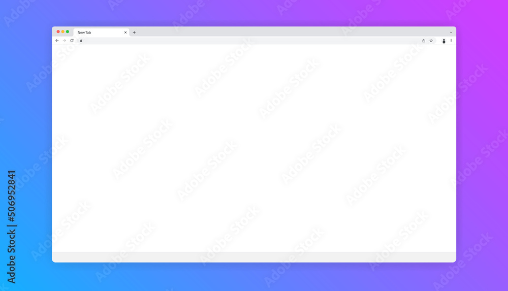 Aufkleber Browser window template - Blank unbranded web browser on colourful background to use for mockup. Vector illustration