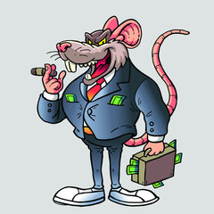 ugly mice in suits enrich themselves and smoke