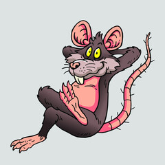 ugly mouse sitting relaxed