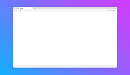 Browser window template - Blank unbranded web browser on colourful background to use for mockup. Vector illustration