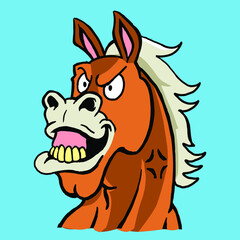 Agry ugly face horse
