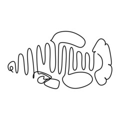 Abstract fish Continuous line drawing