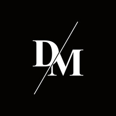 creative simple logo design letter DM