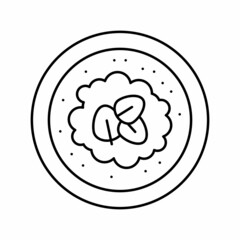 soup with spinach ingredient line icon vector illustration