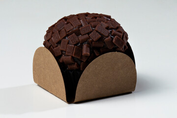 Candy with chocolate sprinkles on a white background