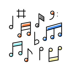 note music color icon vector illustration
