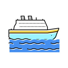 Fototapeta na wymiar ship sea transport color icon vector illustration