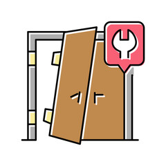 door repairs color icon vector illustration