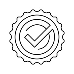 checkmark quality line icon vector illustration