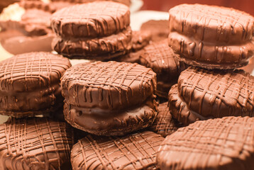 Close up of chocolate candies