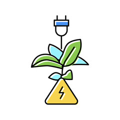 bio electricity color icon vector illustration