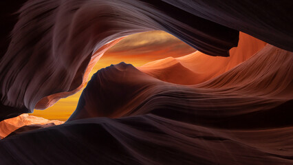Amazing and breathtaking antelope canyon arizona usa. abstract background and travel concept.