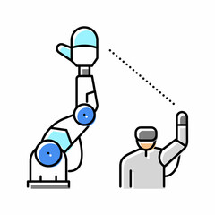 teleoperated robot color icon vector illustration